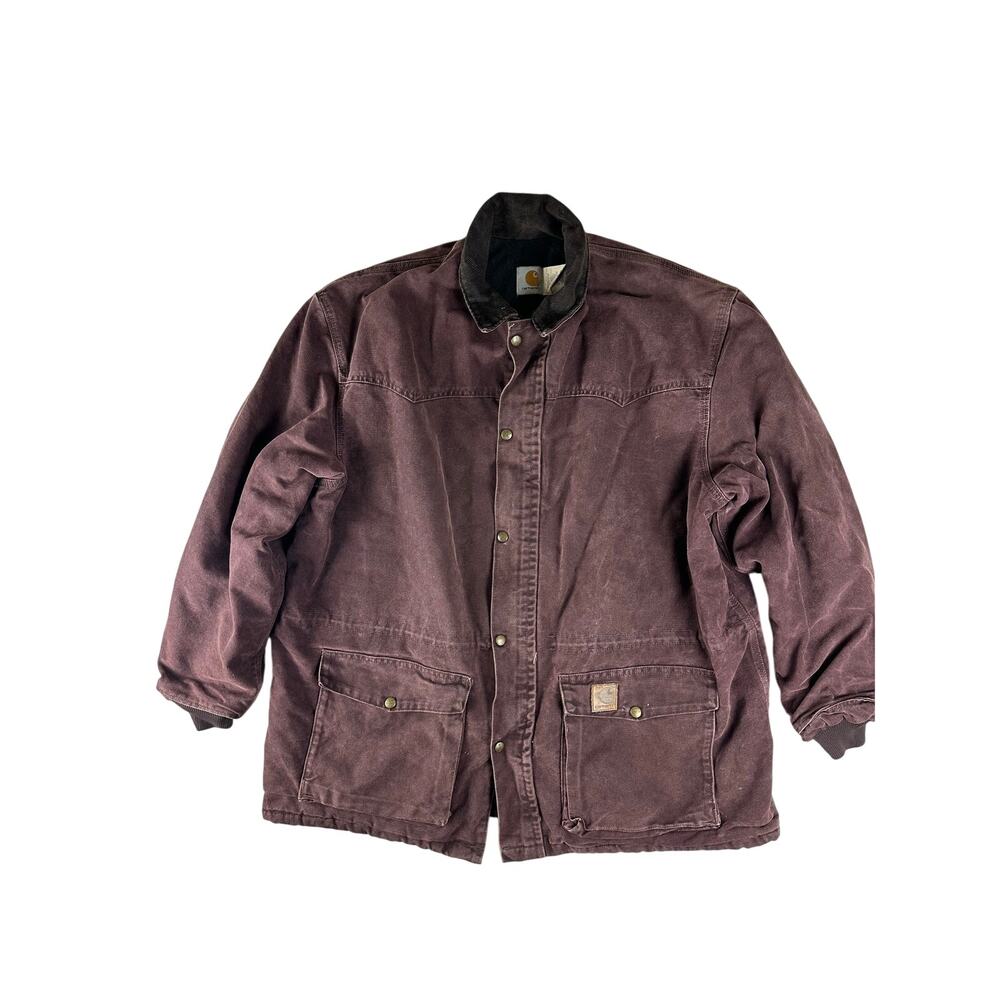 VTG 90S CARHARTT MENS XL REG CHORE BARN COAT JACKET QUILTED C08 BRG